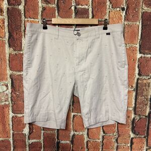 Travis Mathew Golf Shorts Mens Gray Palm Trees Party Casual 38